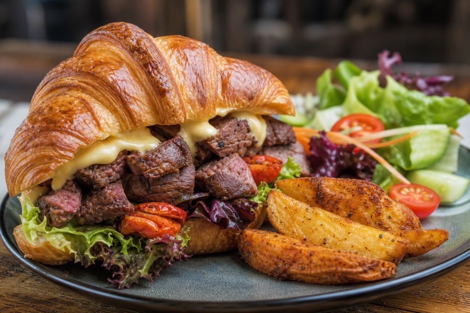 Croissant stuffed with Beef